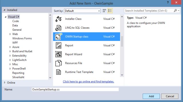 Adding Startup Class